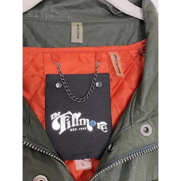 The Fillmore Women's Olive Full Zip Military Bomber Jacket Sz Large - Picture 4 of 8